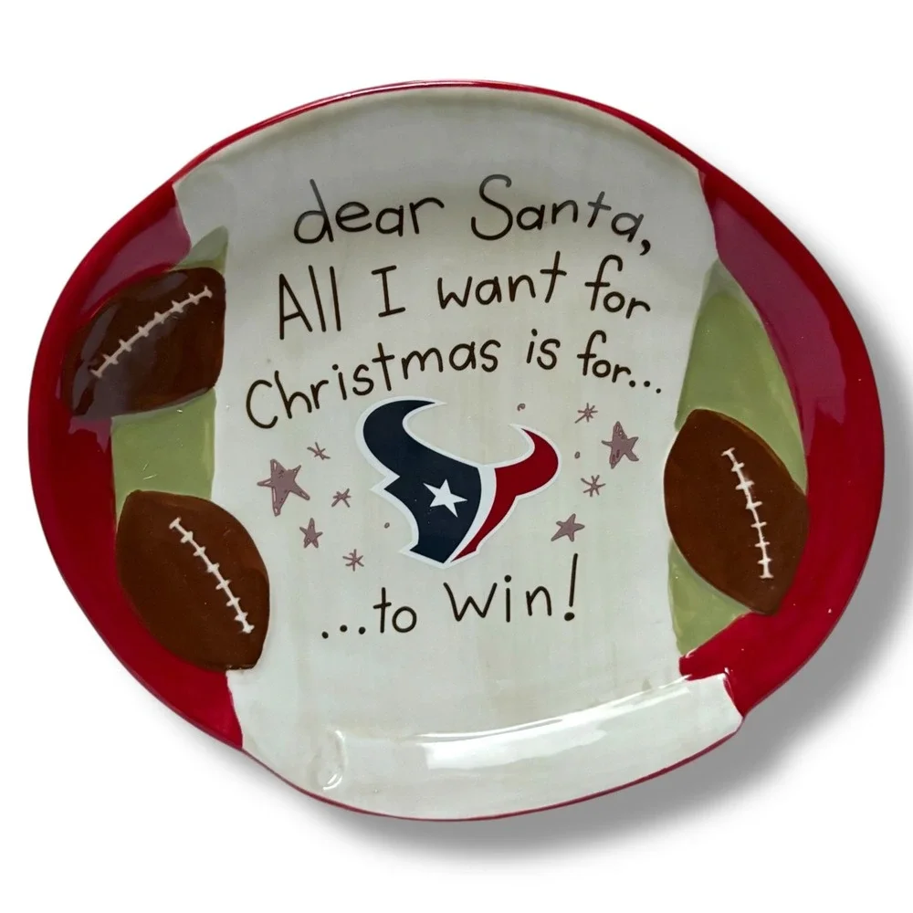 NFL Houston Texans Cookies for Santa gift‎ set mug plate with letter 2 Santa